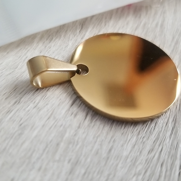 Stainless Steel Disc Pendant - Picture 2 of 5